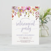 Trendy Floral| Party Einladung für die Altersverso (Stehend Vorderseite)