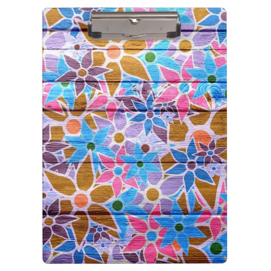 Trendy Floral Pattern #14 Klemmbrett (Vorderseite)