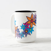 Trendy Floral Pattern #2 Zweifarbige Tasse (Vorderseite Links)