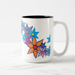 Trendy Floral Pattern #2 Zweifarbige Tasse