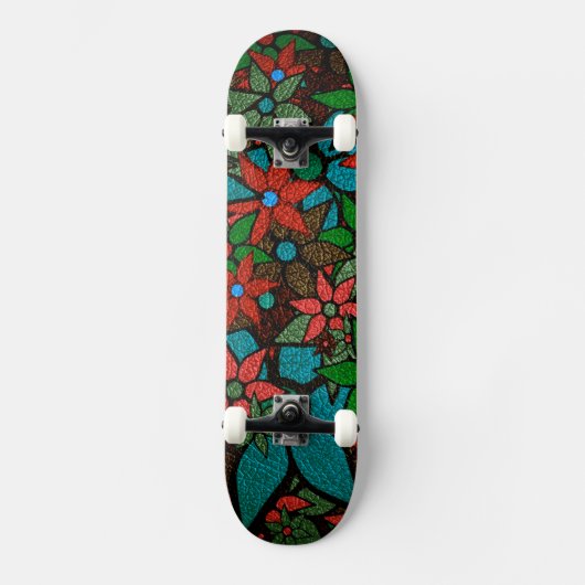 Trendy Floral Pattern #6 Skateboard (Vorderseite)