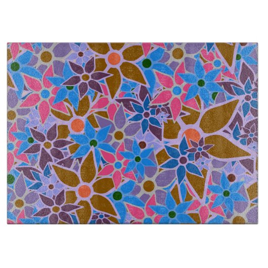 Trendy Floral Pattern #8 Schneidebrett (Vorderseite)
