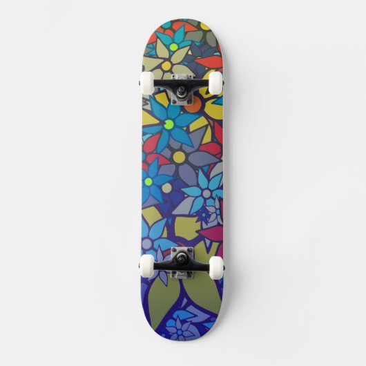 Trendy Floral Pattern #8 Skateboard (Vorderseite)