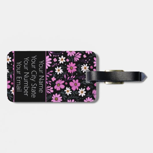 Trendy Floral Pattern Gepäckanhänger (Rückseite horizontal)