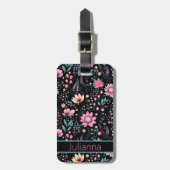 Trendy Floral Pattern Gepäckanhänger (Vorderseite vertikal)