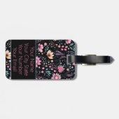 Trendy Floral Pattern Gepäckanhänger (Rückseite horizontal)