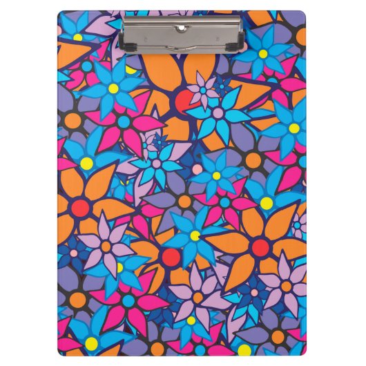 Trendy Floral Pattern Klemmbrett (Vorderseite)