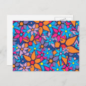 Trendy Floral Pattern Postkarte (Vorne/Hinten)