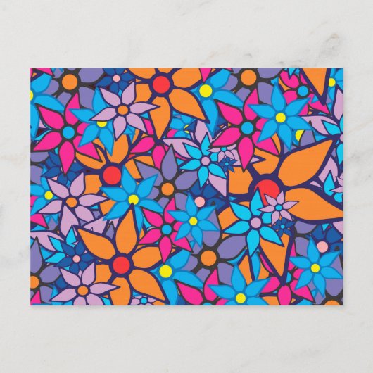 Trendy Floral Pattern Postkarte (Vorderseite)
