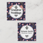 Trendy Floral Pattern Quadratische Visitenkarte (Vorne/Hinten)