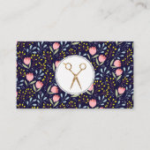 Trendy Floral Pattern | Salonschere Visitenkarte (Vorderseite)