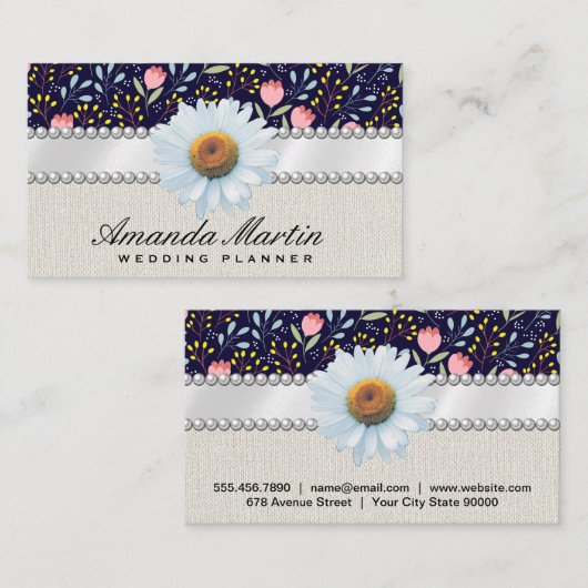 Trendy Floral Pattern Visitenkarte (Vorne/Hinten)