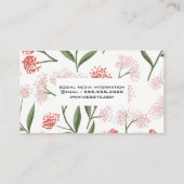 Trendy Floral Pattern Visitenkarte (Rückseite)