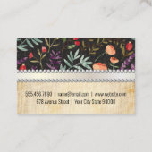 Trendy Floral Pattern Visitenkarte (Rückseite)