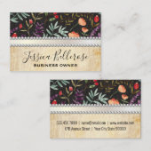 Trendy Floral Pattern Visitenkarte (Vorne/Hinten)
