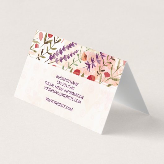 Trendy Floral Pattern Visitenkarten (Rückseite)