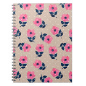Trendy Floral Pink Beige Feminine Muster Notizblock (Vorderseite)