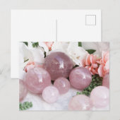 Trendy Floral Pink Rose Quarz Crystone Postkarte (Vorne/Hinten)