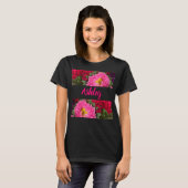 Trendy Floral Pink und Red Aster Blume T - Shirt (Vorne ganz)