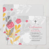 Trendy Floral Religious Einladung (Vorne/Hinten)