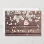 trendy Floral Rustic String Lichter danke Einladung (Vorderseite)