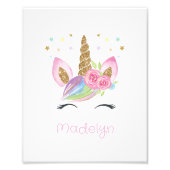 Trendy Floral Unicorn Kinderdusche Kinderzimmer Ge Fotodruck (Vorne)