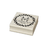 Trendy Floral Wreath Custom Monogram Gummistempel (Stempel)