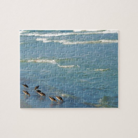 Trendy Florida Shorebirds Ocean Waves Foto Puzzle (Horizontal)