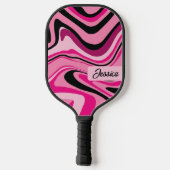 Trendy Fluid Curvy Pink Personal Pickleball Schläger (Rückseite)