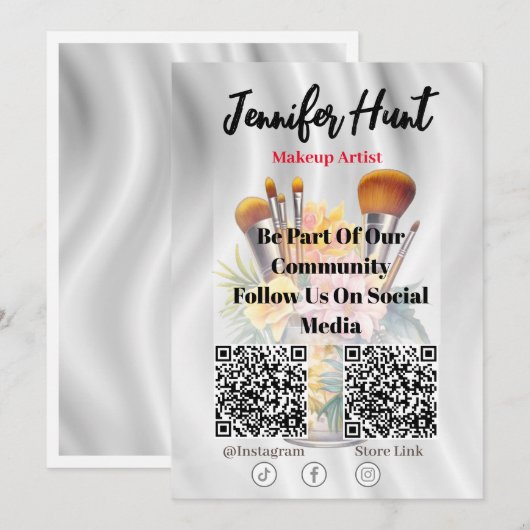 Trendy Flyers Social Media QR Code Einladung (Vorne/Hinten)