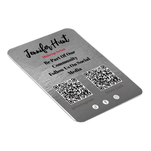 Trendy Flyers Social Media QR Code Einladung Magnet (Rechte Seite)