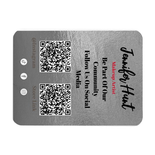 Trendy Flyers Social Media QR Code Einladung Magnet (Horizontal)