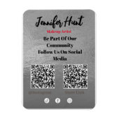 Trendy Flyers Social Media QR Code Einladung Magnet (Vertikal)
