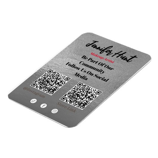 Trendy Flyers Social Media QR Code Einladung Magnet (Linke Seite)