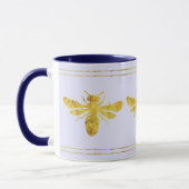 Trendy Foil Bee Gold auf blass Lila Tasse (Links)