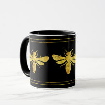 Trendy Foil Bee Gold auf schwarz