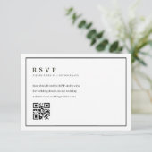 Trendy formelle Rahmen Hochzeit QR-Code rsvp Karte (Stehend Vorderseite)
