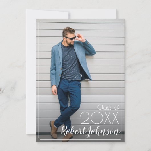 Trendy Foto Abschluss Ankündigung (Vorderseite)