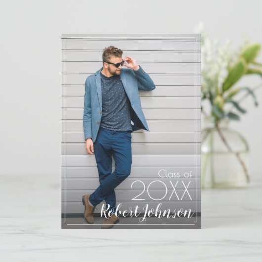 Trendy Foto Abschluss Ankündigung (Stehend Vorderseite)