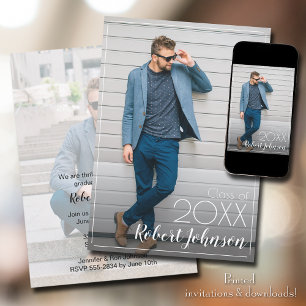 Trendy Foto Abschluss Einladung