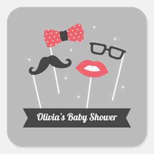 Trendy Foto Booth Props Baby Shower Stickers