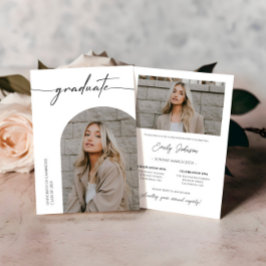 Trendy Foto Chic Graduation Party Einladung