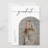 Trendy Foto Chic Graduation Party Einladung (Vorderseite)