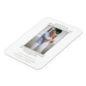 Trendy Foto Chic Ornament Anspruchsvolle Hochzeit Magnet (Linke Seite)