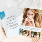 Trendy Foto Collage and Splashes Graduation Party Einladung