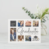 Trendy Foto Collage Cap Graduate Ankündigung (Stehend Vorderseite)