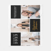 Trendy Foto Collage Jeglicher Name Abschluss Fleecedecke (Vorderseite)