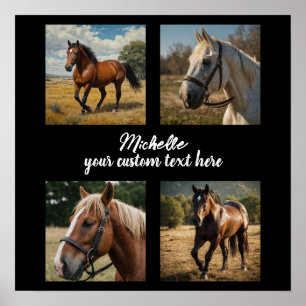 Trendy Foto Collage Personalisiertes Pferd Lover Poster