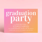 Trendy Foto Collage Pink Orange Graduation Party Einladung