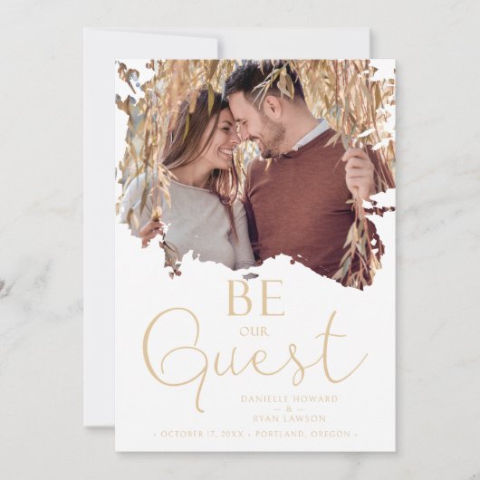 Trendy Foto Dirty Brushstroke Grunge Spritzer Save The Date (Vorderseite)